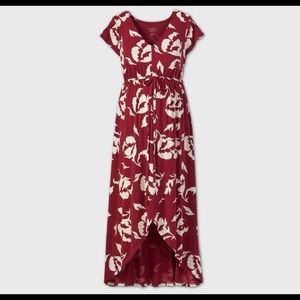 Floral Print Knit Wrap Maternity dress Medium